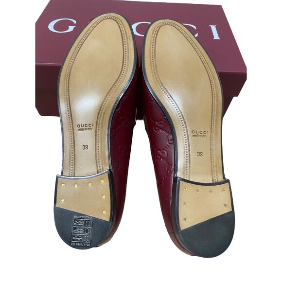 Gucci Rosso Ancora Red Horsebit GG Jordaan Flat Loafer 39 - Picture 3 of 8